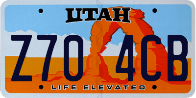 UT license plate Z704CB
