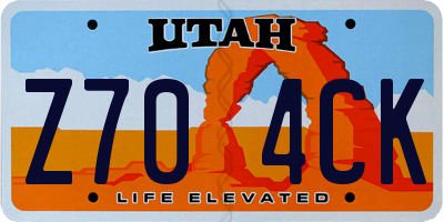 UT license plate Z704CK