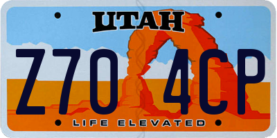 UT license plate Z704CP