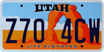 UT license plate Z704CW