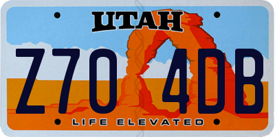 UT license plate Z704DB