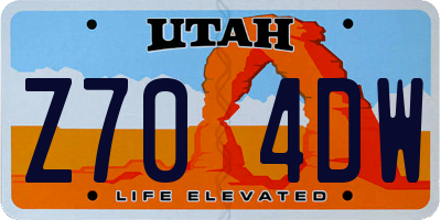 UT license plate Z704DW