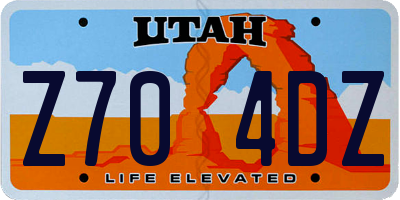 UT license plate Z704DZ