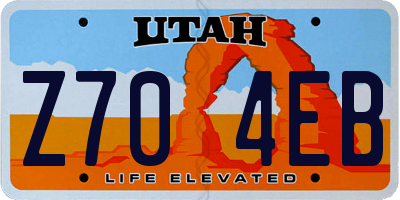 UT license plate Z704EB