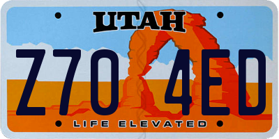 UT license plate Z704ED