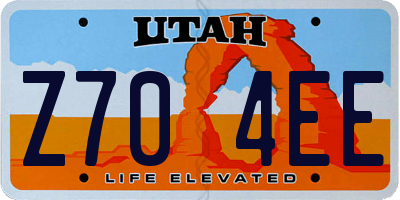 UT license plate Z704EE