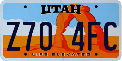 UT license plate Z704FC