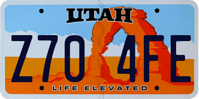 UT license plate Z704FE