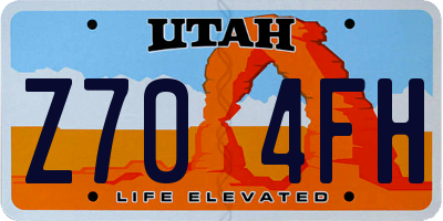 UT license plate Z704FH