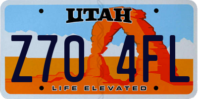 UT license plate Z704FL