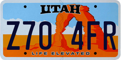 UT license plate Z704FR