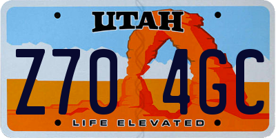 UT license plate Z704GC