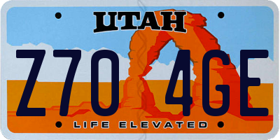 UT license plate Z704GE