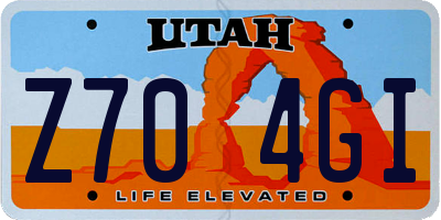 UT license plate Z704GI