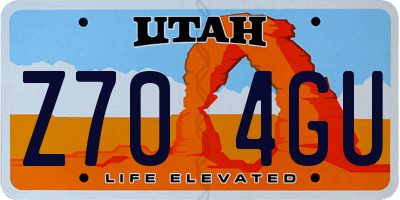 UT license plate Z704GU