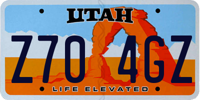UT license plate Z704GZ