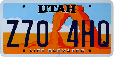 UT license plate Z704HQ