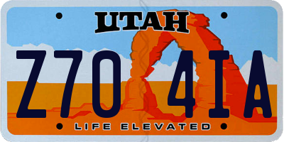 UT license plate Z704IA