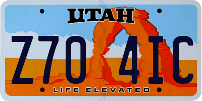 UT license plate Z704IC