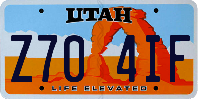 UT license plate Z704IF