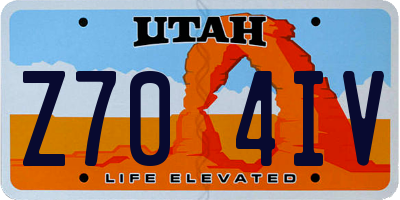 UT license plate Z704IV