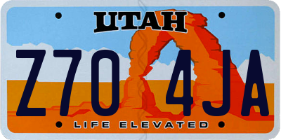 UT license plate Z704JA