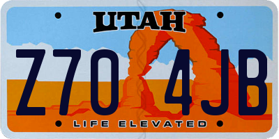 UT license plate Z704JB