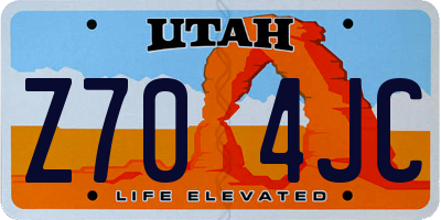 UT license plate Z704JC