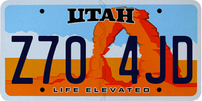 UT license plate Z704JD