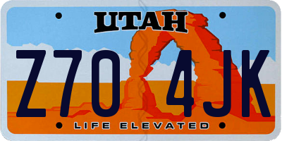 UT license plate Z704JK