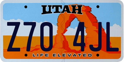 UT license plate Z704JL