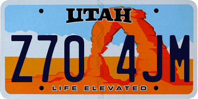 UT license plate Z704JM