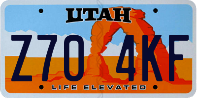 UT license plate Z704KF