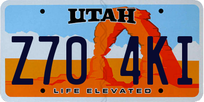 UT license plate Z704KI