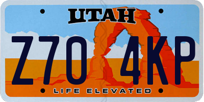 UT license plate Z704KP