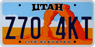 UT license plate Z704KT