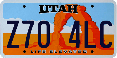 UT license plate Z704LC