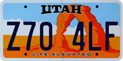 UT license plate Z704LF