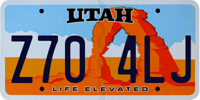 UT license plate Z704LJ