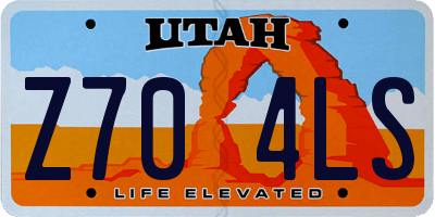 UT license plate Z704LS