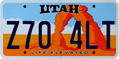 UT license plate Z704LT