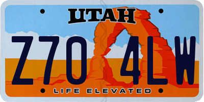 UT license plate Z704LW