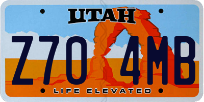UT license plate Z704MB