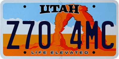 UT license plate Z704MC