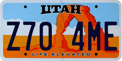UT license plate Z704ME