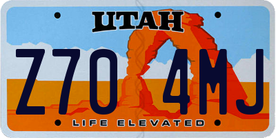 UT license plate Z704MJ