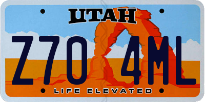 UT license plate Z704ML