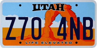 UT license plate Z704NB