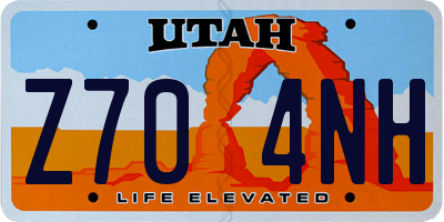 UT license plate Z704NH