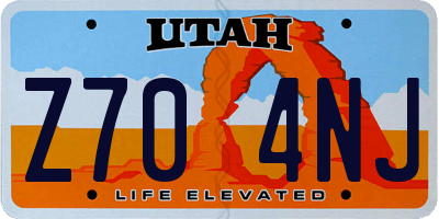 UT license plate Z704NJ